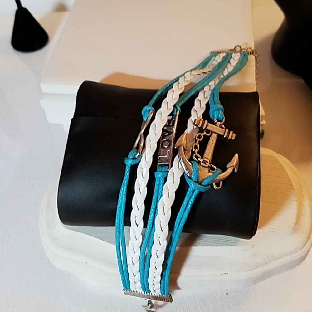 Multi Layer Vegan Leather Bracelet 7"